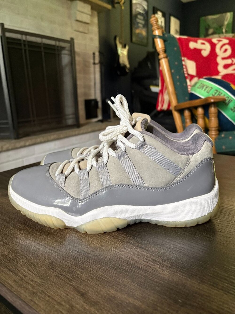 Men's Air Jordan Retro 11 Low Basketball Shoes Medium Grey/White/Gunsmoke
